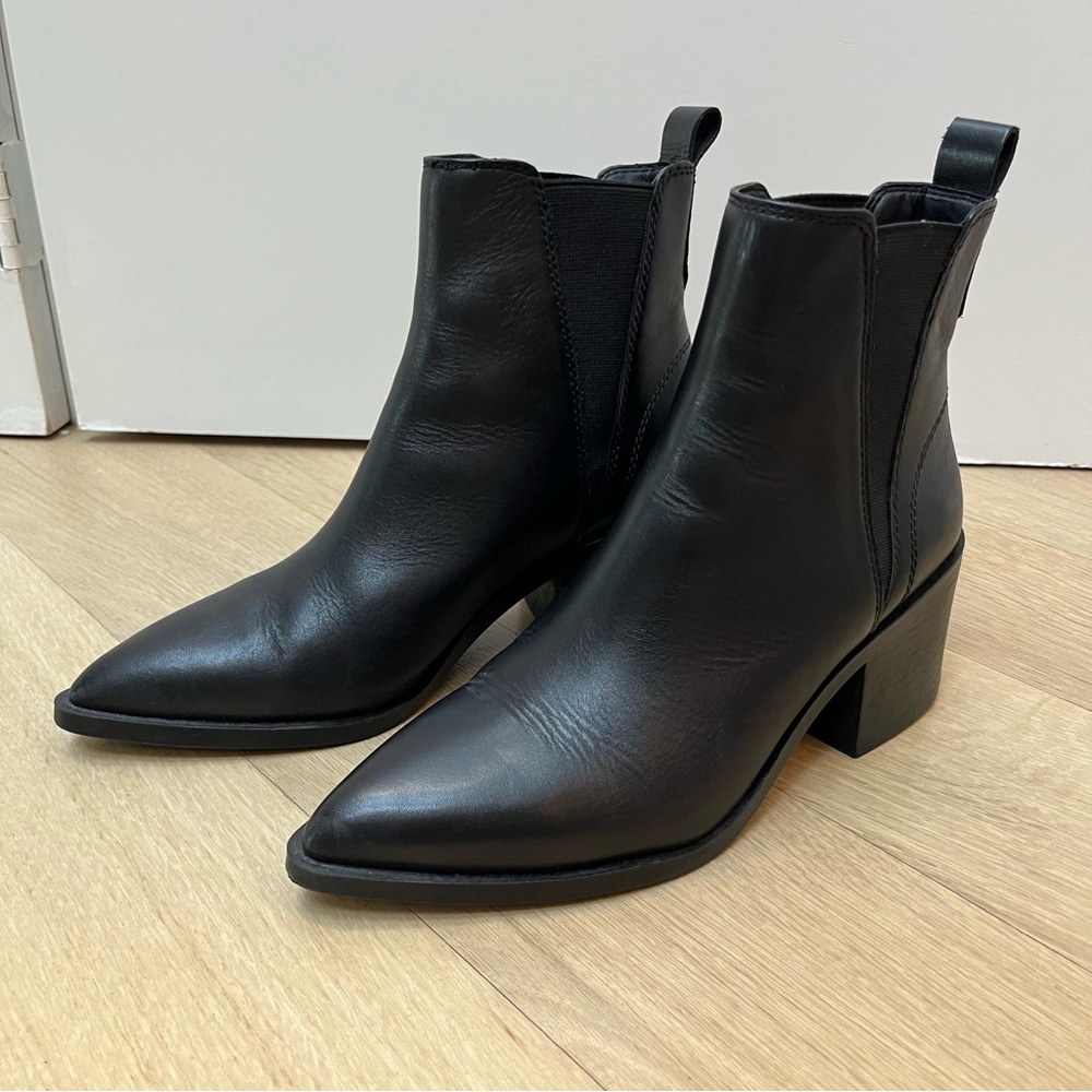 Black Leather Ankle Boots
